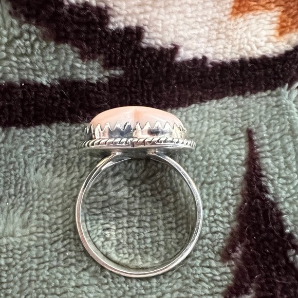 ❤️ Queen Pink Conch LG Southwestern Heart Sz 8.75 Sterling Ring 8.1g EXQUISITE - Picture 8 of 17